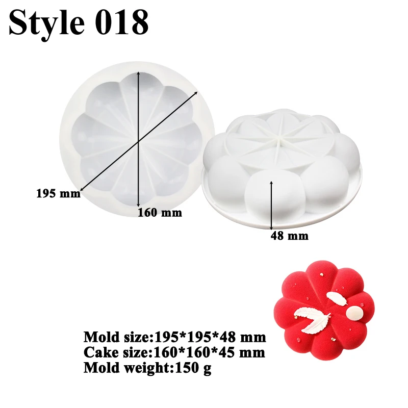 1 or 8 Cells Flower Petal Design Mousse Cake Mold Food Grade Silicone Cake Mold Party Dessert Tools Kitchen Baking Supplies view 6