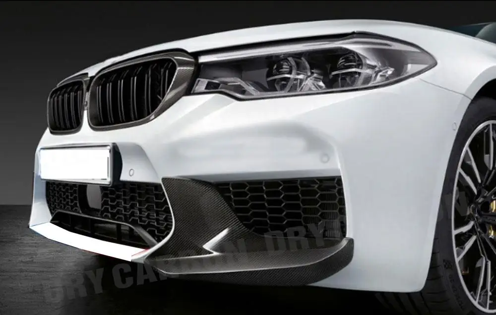 ألياف الكربون الجافة الزاوية الأمامية حافة مصد السيارة المفسد حامي لسيارات BMW 5 Series F90 M5 2018 2019 سيارة الوفير الذقن رفرف Cupwings