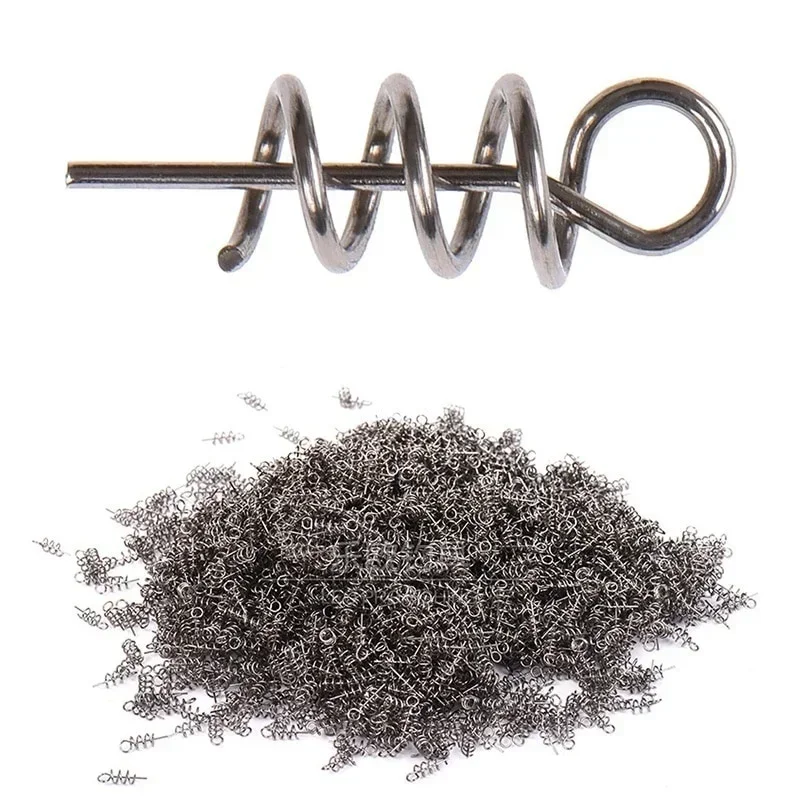 50/100 Buah 14Mm Umpan Lembut Pancing Pin Pemusatan Pegas Kait Engkol Konektor Umpan Lembut Pin Tetap Baja Karbon Tinggi