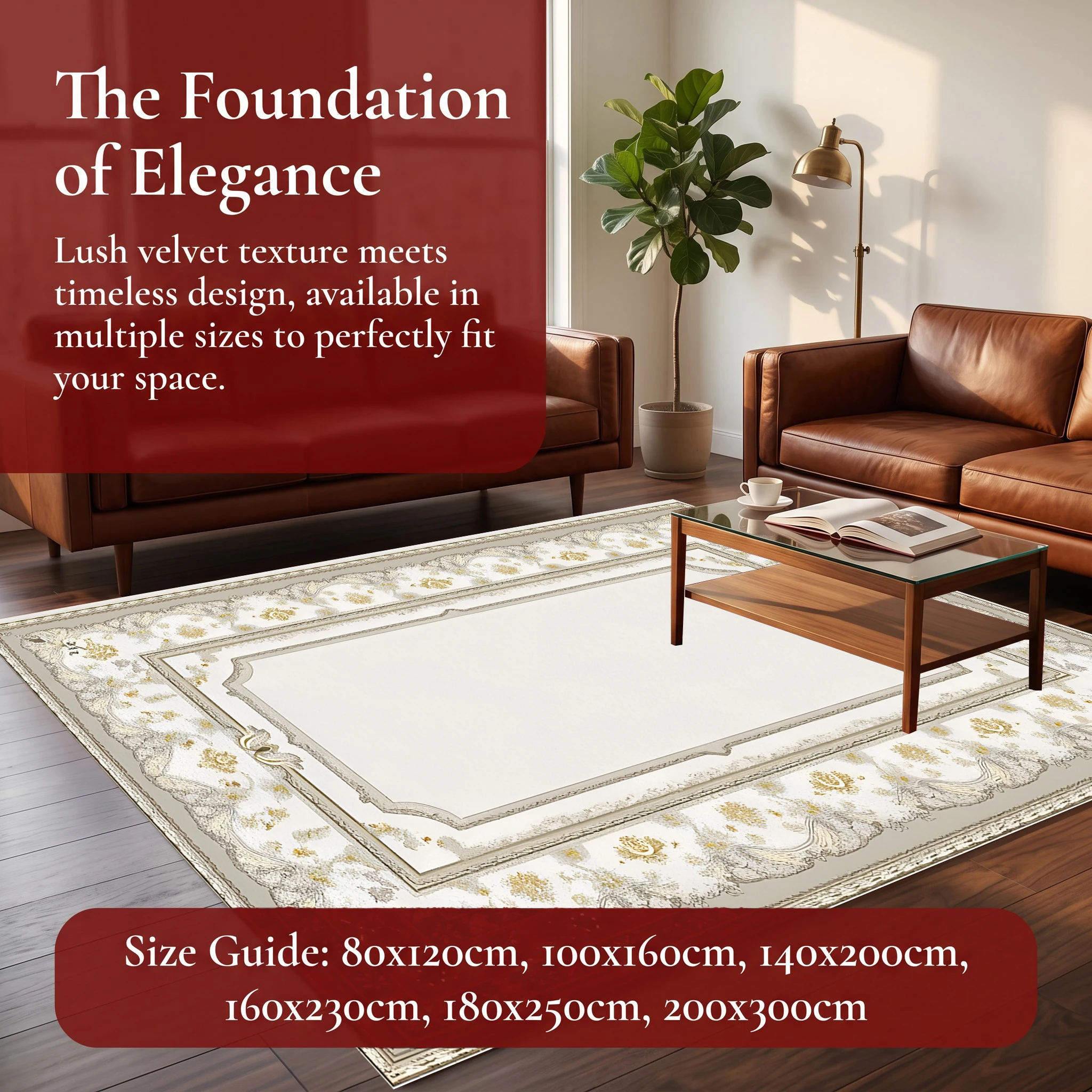 Light Gray Gilded Vintage Velvet Area Rug, French Light Luxury for Living Room Bedroom, Autumn Winter Christmas