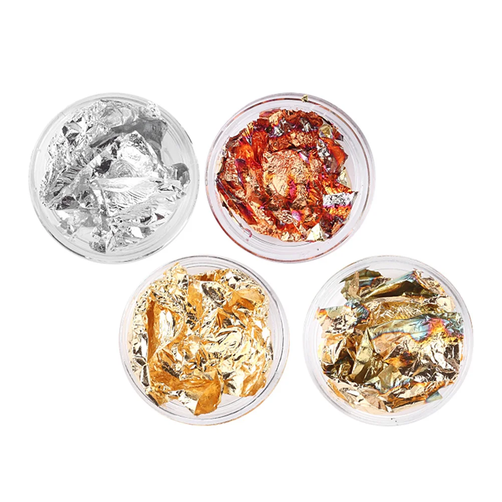 

24Pcs Foil Nail Art Stickers Decals Flakes Sequins for Distinctive DIY Nail Designs Suitable for Parties Events