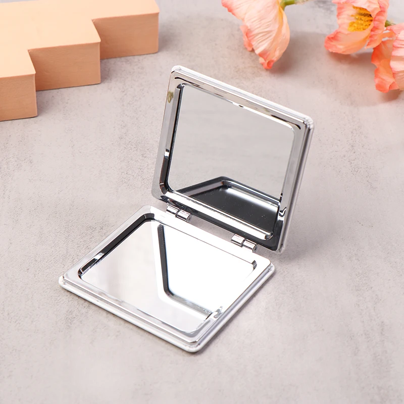 New Portable Double-Sided Folding Makeup Mirror Butterfly Square Magnifying Mirror Pocket Compact Vanity Handheld Mirror