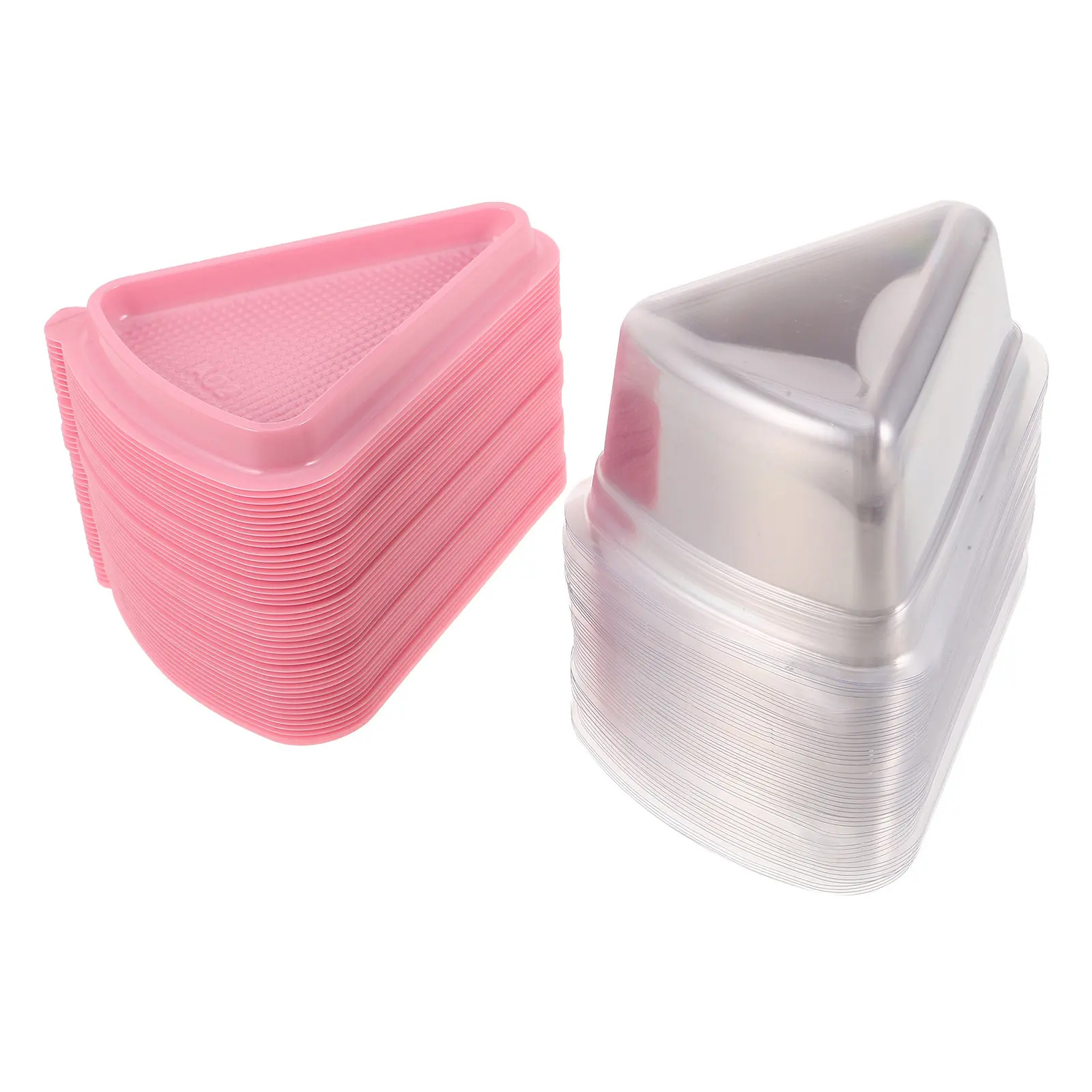 50Pcs Triangle Cake Box Clear 6 Inch Plastic Cake Slice Container Bakery Takeout Boxes Mousse Cheesecake Packaging Case