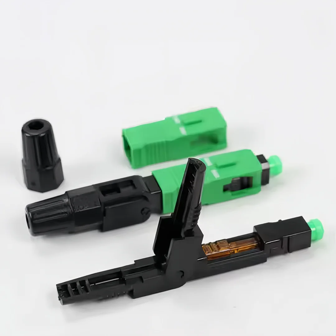 SUMMITEK 10-100pcs 60mm SC APC Quick Connector FTTH Cold Splice Connectors Single Mode Adapter With Fiber Optic Stripper