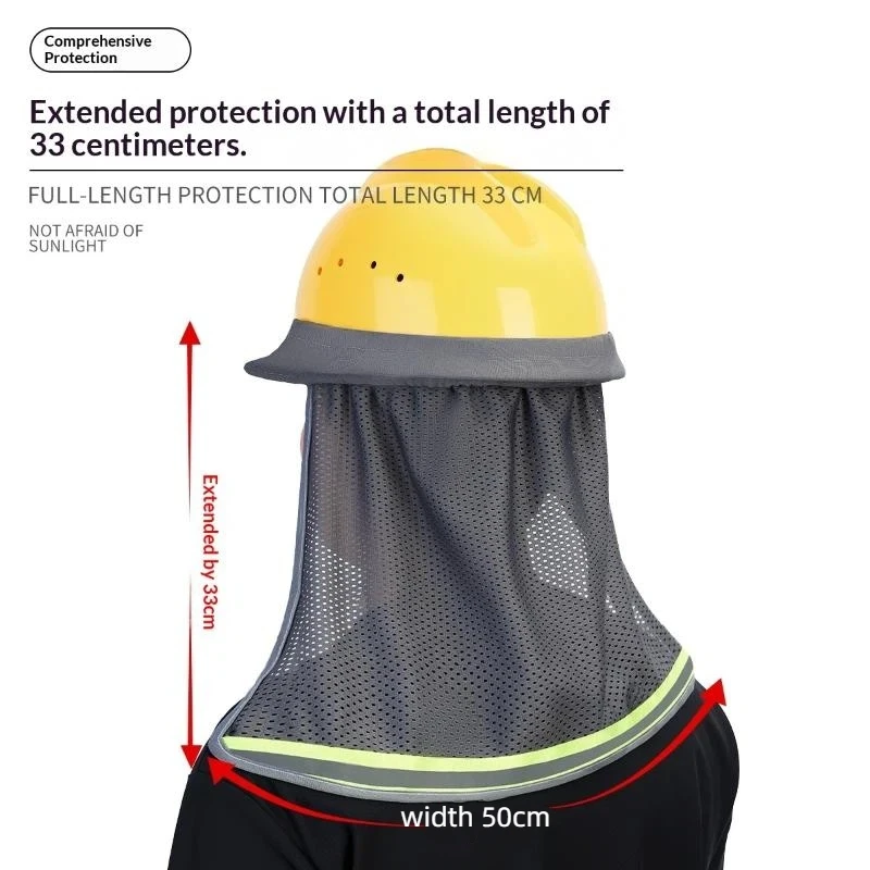 Safety Helmet Sunshade Hat Anti-UV Breathable Wide Brimmed Cap for Construction Site Logging Workers view 6