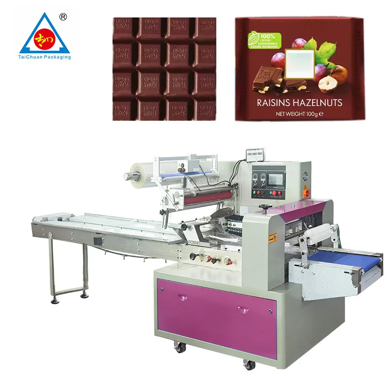 Good Price Automatic Flow Pack Chocolate Protein bar Pillow Packing Machine Wrapping Chocolate Machine Packaging