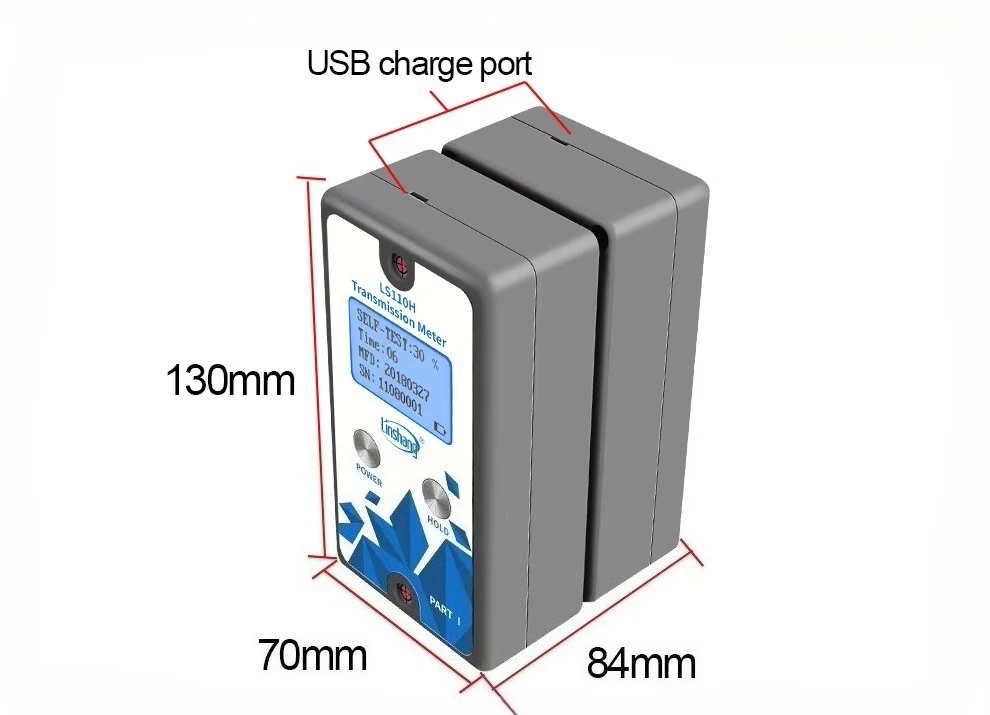 

LS110H 1400nm IR Window Tint Glass Light Transmittance Detection Split Solar Film Tester Window Tint Meter for Car