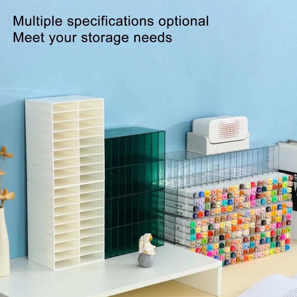 Estante de almacenamiento de rotuladores acrílicos, caja de almacenamiento de bolígrafos de doble capa con 18 compartimentos, organizador de escritorio para suministros de arte