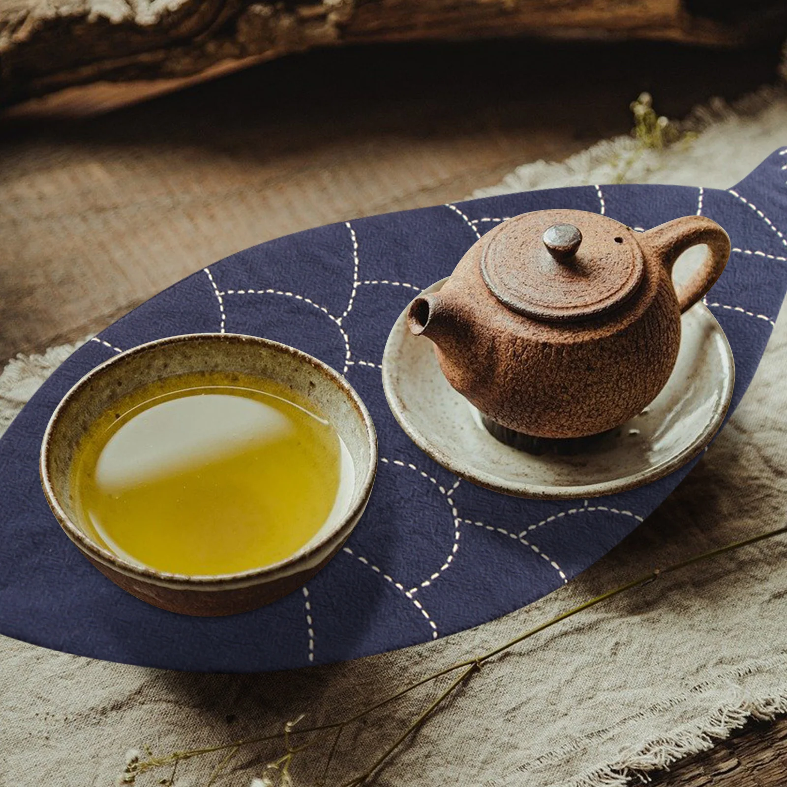 

Fish Sashiko Embroidery Kit DIY for Beginners Japanese Hand Stitching Embroidered Tea Mats Coaster Sewing Kit Beginner