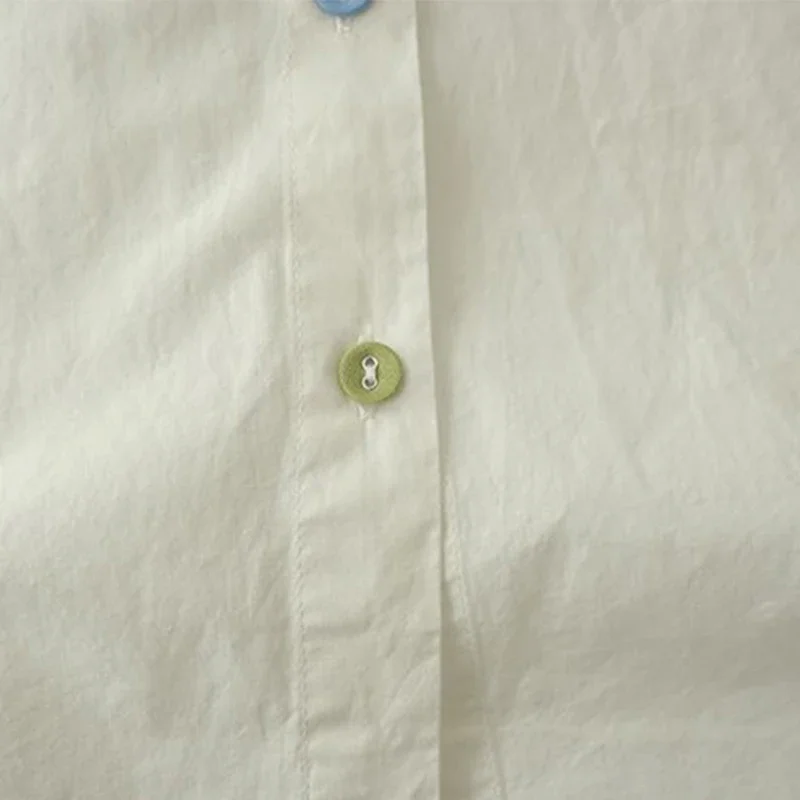 صيف جديد قمصان بيضاء النساء Harajuku Preppy الأزهار التطريز المرأة البلوزات الكورية موضة كم طويل بلايز الإناث عادية