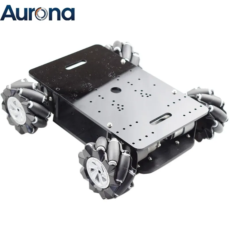 【Industrial】15KG Load Double Chassis Mecanum Wheel Robot Car Chassis With 4pcs 12V Encoder Motor For Arduino Raspberry Pi STEM T