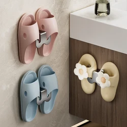 1-3PCS Wall Mount Punching-Free Slipper Rack Bathroom and Toilet Wall Drain Slipper Storage Hook Shelf Practical Shoe Holder