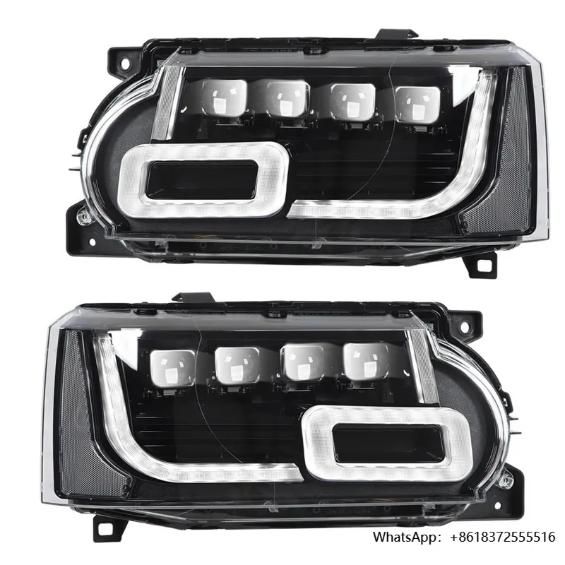 

daFor 2010 2011 2012 2013 Land Rover Range Rover Sport Head Light 4 Lens Upgrade LED Headlight Car Accessories