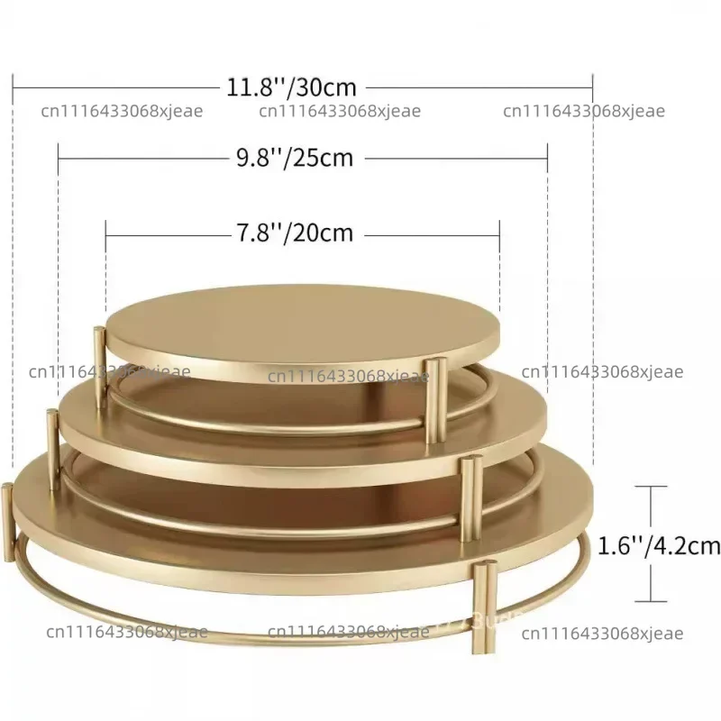 Golden cake stand, table Christmas party decorations dessert tray