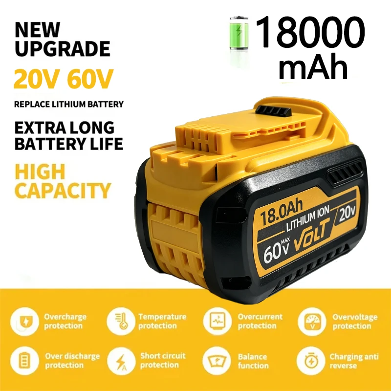 for Dewalt Lithium ion Battery 20V/60V 12Ah 18Ah for DCB200 DCB205 DCB206 DCB209 DCB182 Power Tool Battery Air Transpor