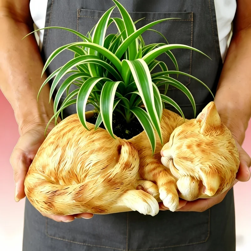 Molde de silicona de gato de pelo corto, maceta grande de hormigón, jarrón DIY para cactus y suculentas, herramienta de decoración del hogar