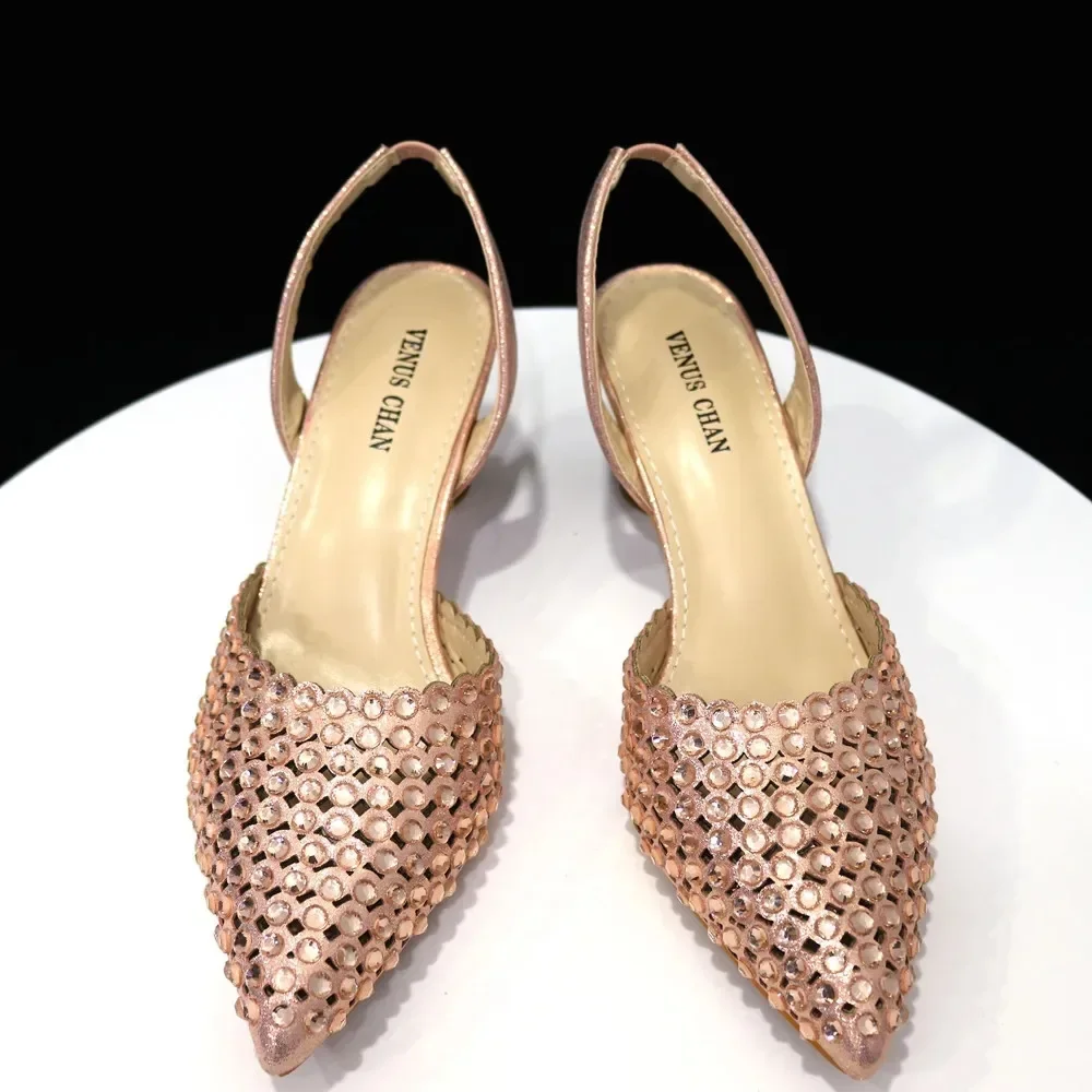 Shiny Gold Rhinestone Shoe & Bucket Bag Set | Pointed Crystal Heels, Womens Lux Wedding Eve Bridal Formal Prom Match Purse Kits