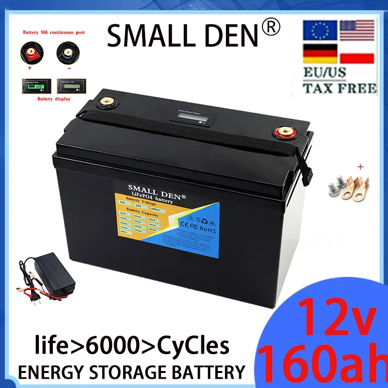 12v 160ah LiFePO4 battery, 12V lithium iron phosphate battery, motorcycle, bicycle, tourist vehicle, camping net vehicle