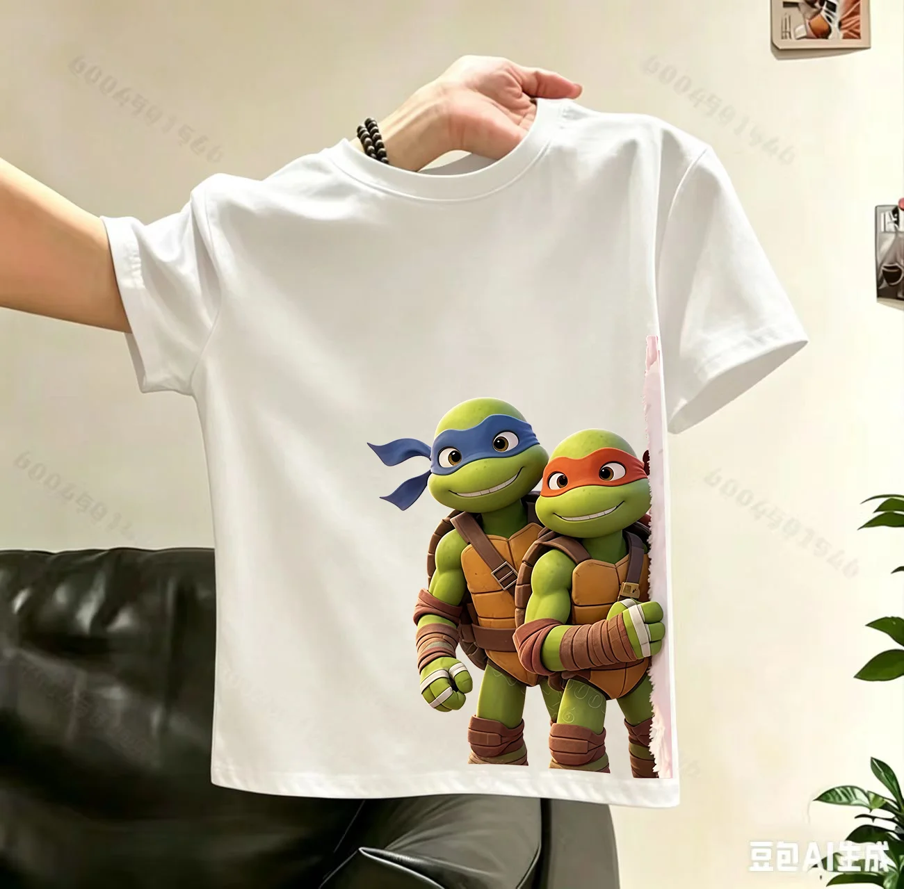 Ninja Turtles Children's Short-Sleeved Summer New Style Boys and Girls Cartoon Print T-Shirt Pure Cotton Breathable Top - view 2