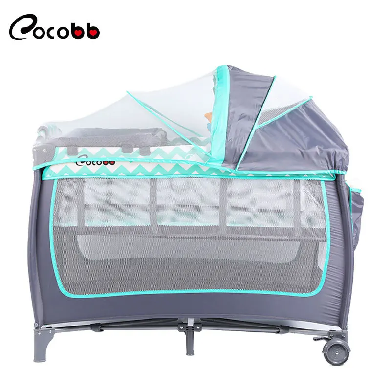 Kekebei Portable Crib Multi-functional Diaper Table Children\'s Folding Game Bed Movable Crib Wholesale