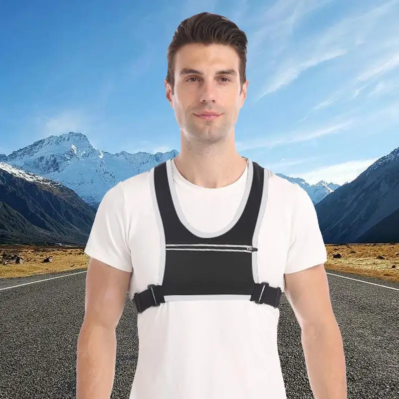 

Running Backpack For Phone Reflective Hydration Vest Water Resistant Run Vest For Men Women Chest Phone Holder For Cycling