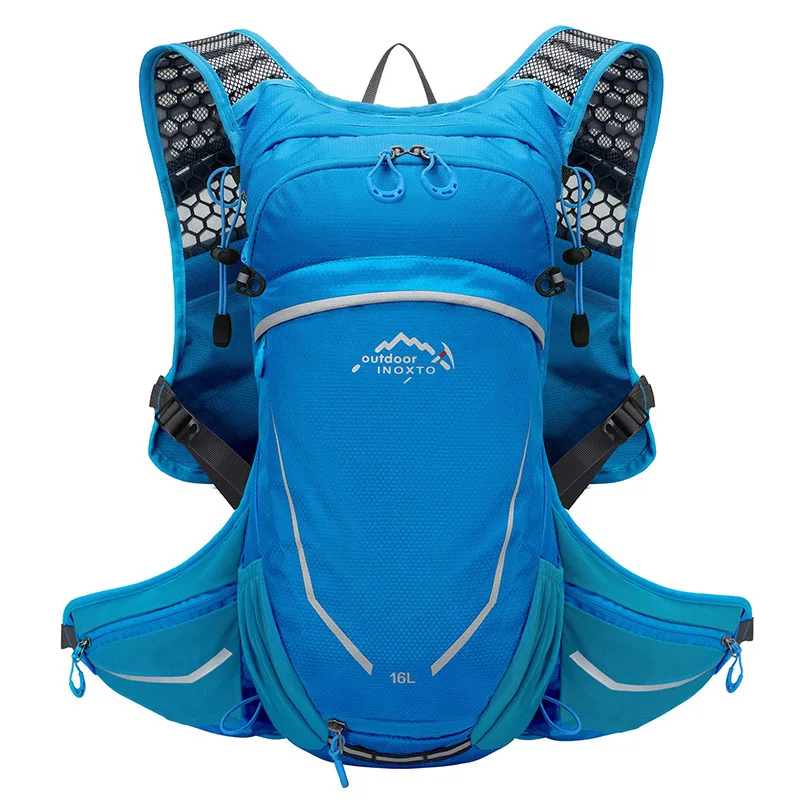 Outdoor Men Sports Bag ultra-light 16L Running Backpack Hydrating Vest Hiking Cycling Bike Backpack with 2L Water Bottle