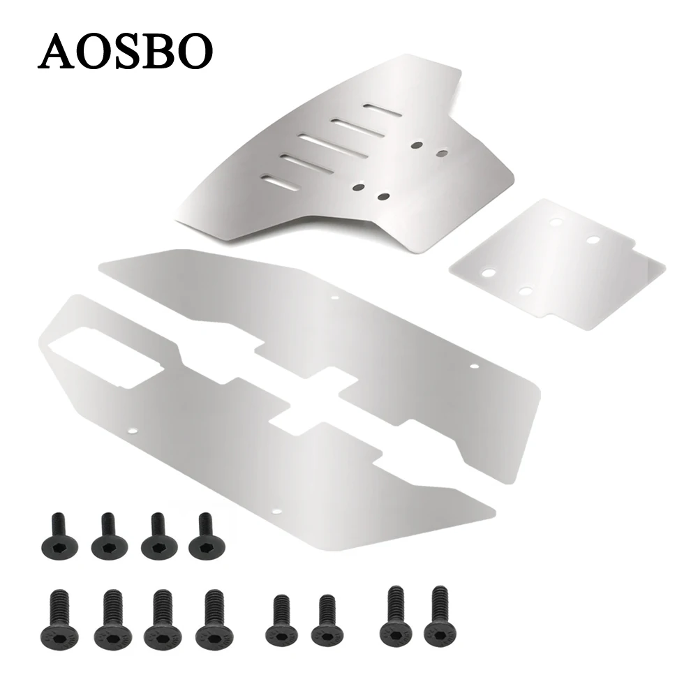 Stainless Steel Front and Rear Chassis Armor Protector for Traxxas Slash 2WD 1/10 RC Car Upgrade Parts Accessories