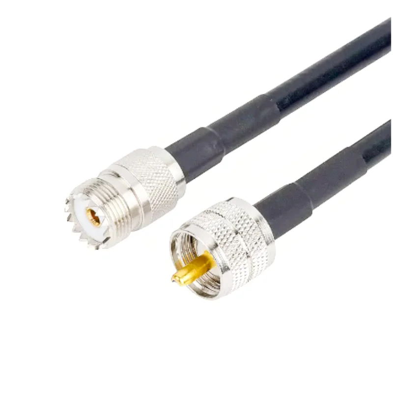 1 unidad LMR400 SO239 PL259 UHF macho hembra a UHF macho a UHF macho hembra conector 50 ohm engarzado para antena Pigtail LMR-400