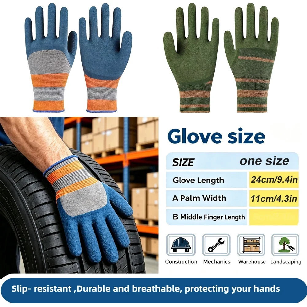 Thorn Proof Durable Gardening Work Gloves 10 Pairs, Anti-Puncture Protective Gloves for Rose, Cactus, Blackberry Planting