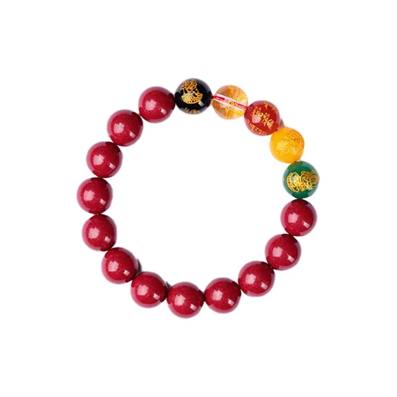 

Fidelity Natural Cinnabar Bracelet Five-way God of Wealth Pi Xiu Transfer Bead Bracelet for Men and Women Year of Life Bracelet