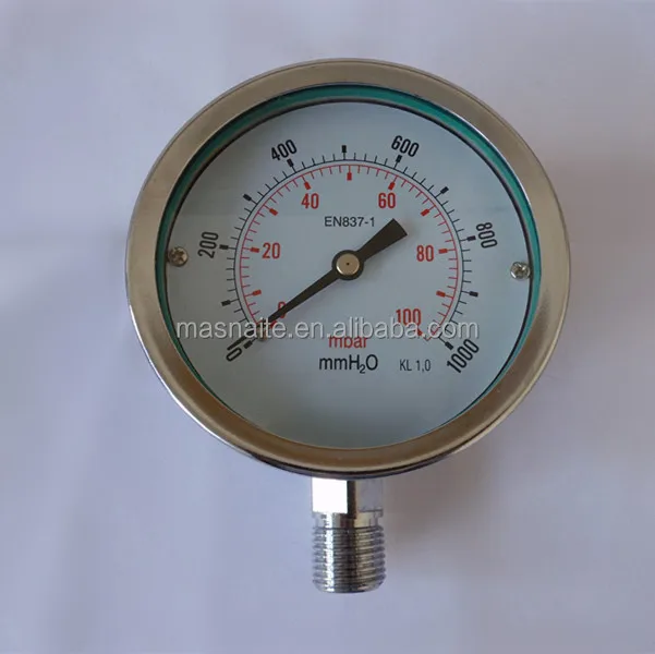 

150mm Stainless Steel low mbar pressure gauge, capsule Pressure Gauge