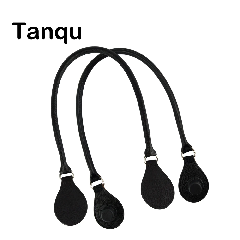 TANQU Concise Round Leather Belt Handle with D Buckle Drops for Classic Mini Obag Basket Bucket City Chic Women Handbag O Bag