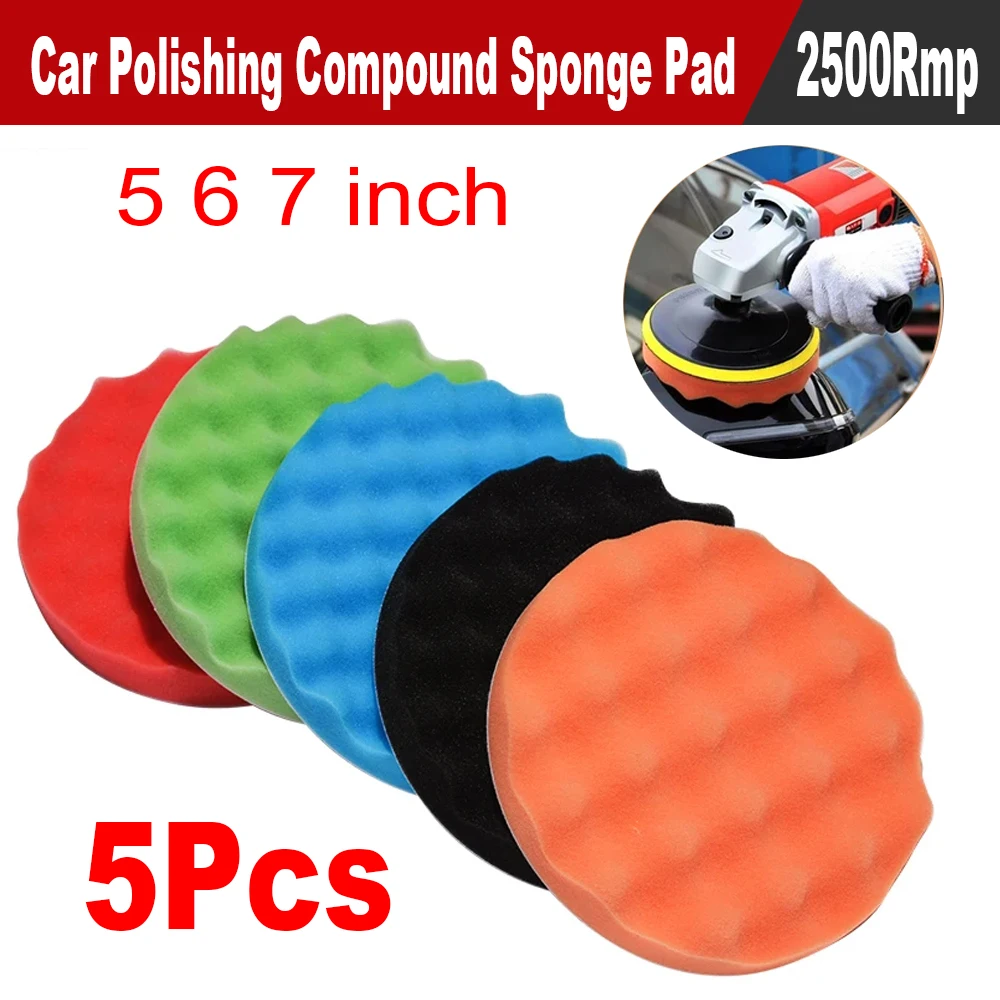 5Pcs Car Polisher Compound Polishing Sponge Pad 6/ 7\