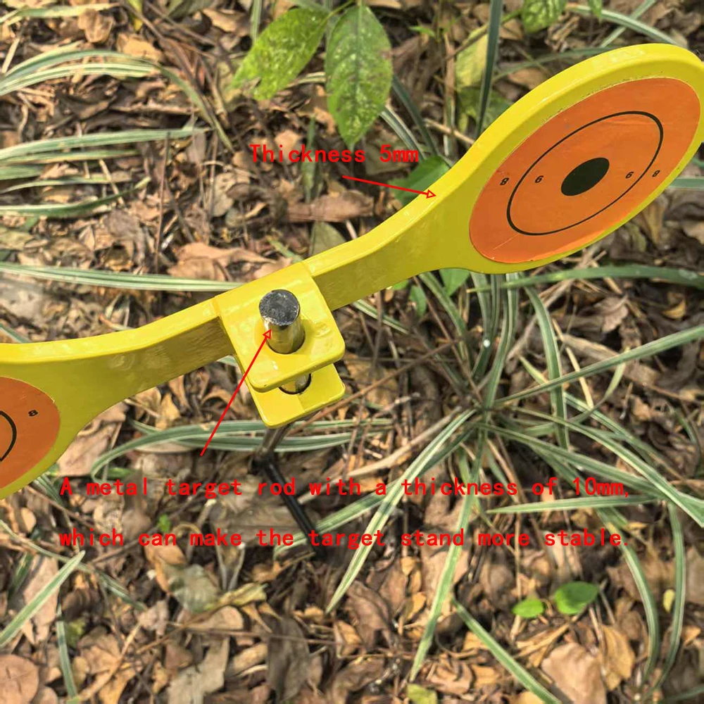 Espessura 5mm Vertical Spinner alvo de tiro alvo de caça. É um alvo giratório com placas de alvo grossas.