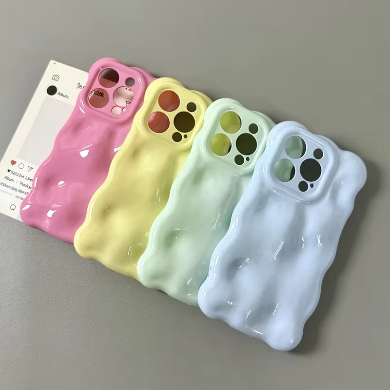 

Candy Color Glossy 3D Meteorite Pattern For iPhone 17 Pro Max 17 Air 16 15 14 Plus 13 12 11 Shockproof Back Cover