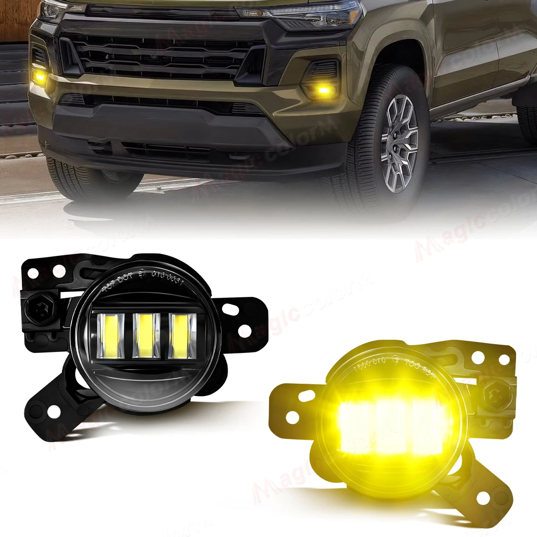 2 قطعة LED DRL مصابيح الضباب لشروليه كولورادو 2023 2024 النهار تشغيل أضواء المصد الأمامي المصابيح الأمامية أضواء النهار اكسسوارات السيارات #3