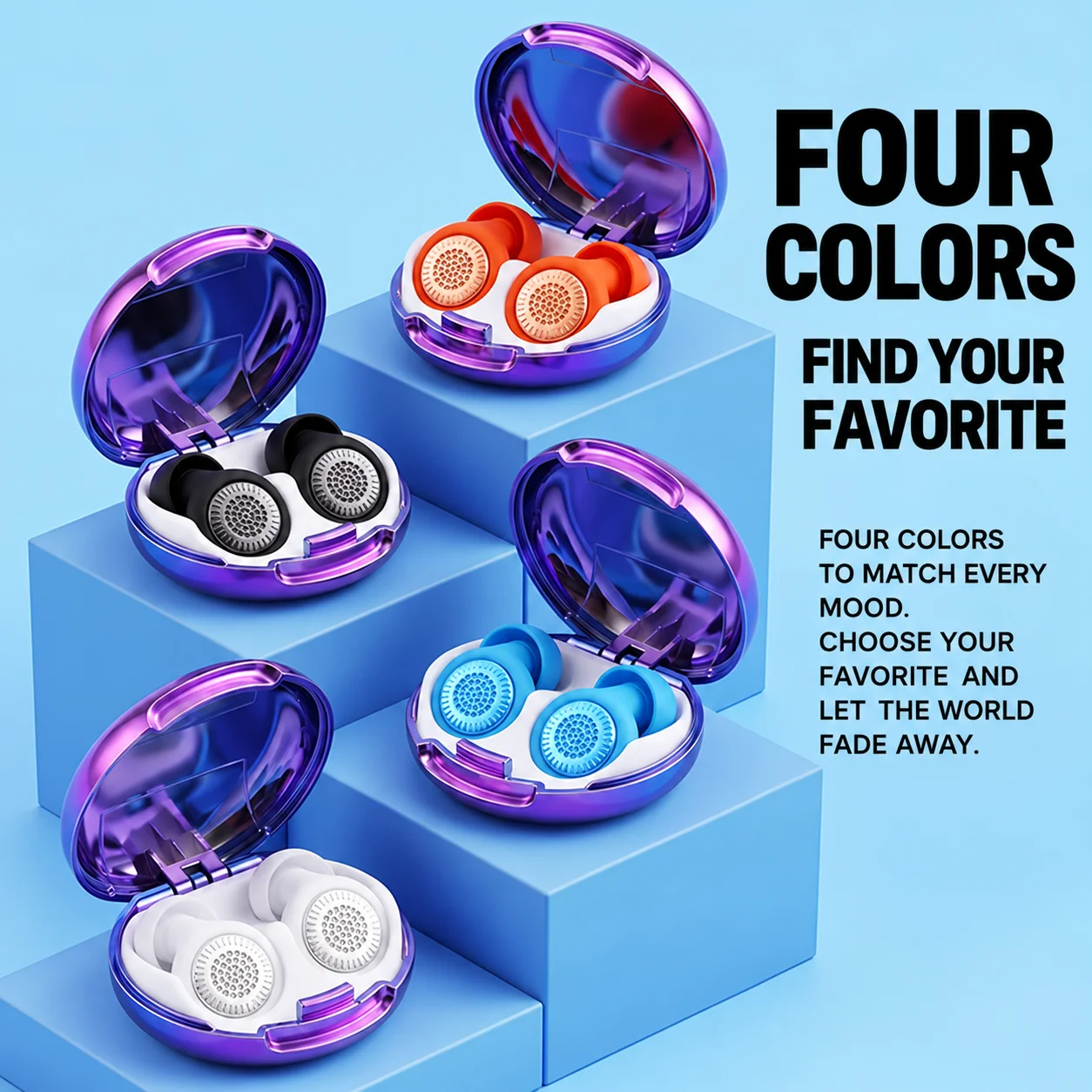Olyga Reusable Noise Reducing Earplugs for Sleeping Soft Silicone Ear Plugs with Acoustic Filter Carry Case and Anti-Loss Cord