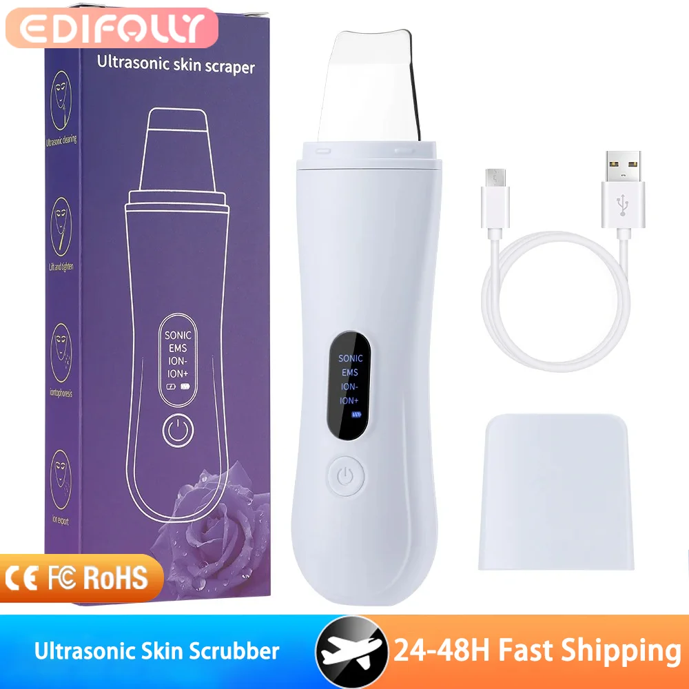 Ultrasone Huid Scrubber Elektrische Gezichtsreiniging Porie Diepe Reiniger Acne Comedondrukker Peeling Schop Schoonheid Machine