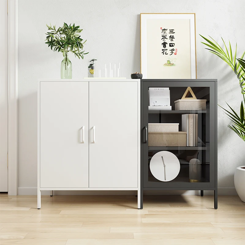 Tea and wine cabinet storage rack, wrought iron modern simple model, living room dining side storage
