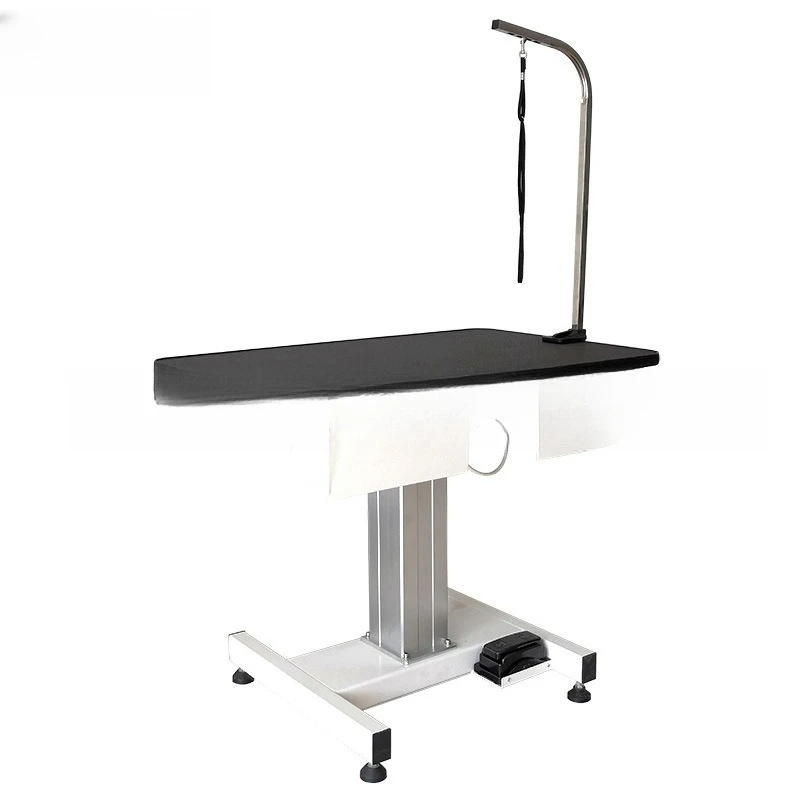 

Pet grooming table with drawers, storage hole position, electric lift table height adjustment, with boom shearing table