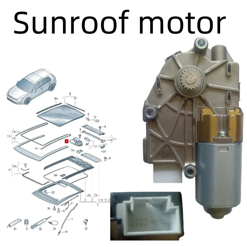 Authentic Sliding Sunroof Motor for Audi A3 Sportback Golf R32 GTI Rabbit OEM8V3959591A New 2013-2021 Brand New Replacement Part