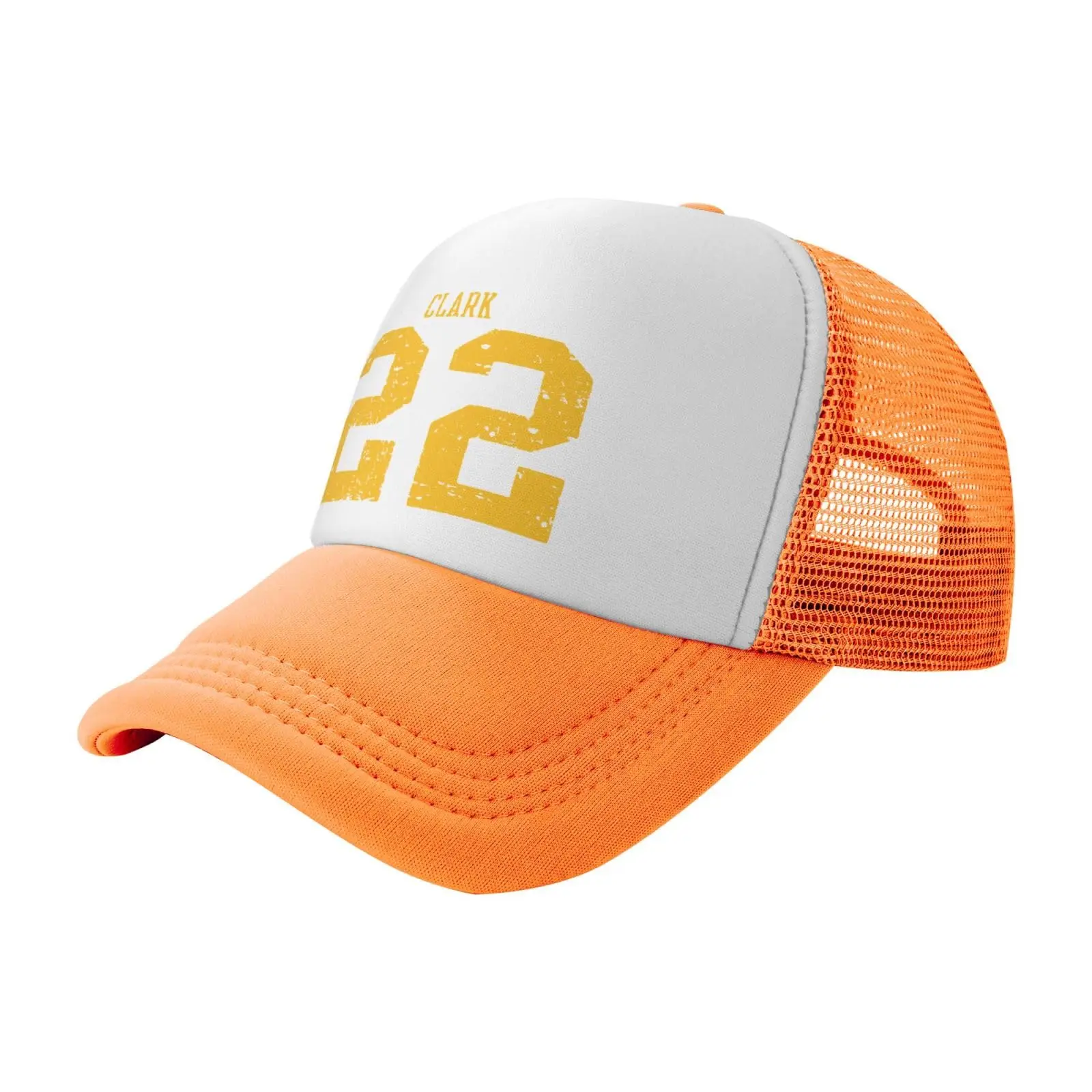 Clark-Basketball Fans 22 Baseball Cap Mesh Trucker Hat Dad Hat Orange Denim Hat Sport Hat