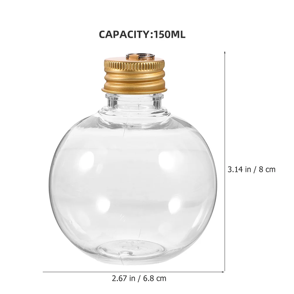 6 قطعة كرات زخرفة شفافة شفافة 150 مللي أصحاب مشروبات عيد الميلاد البلاستيكية القابلة لإعادة الاستخدام لتقوم بها بنفسك زينة حفلات الزفاف