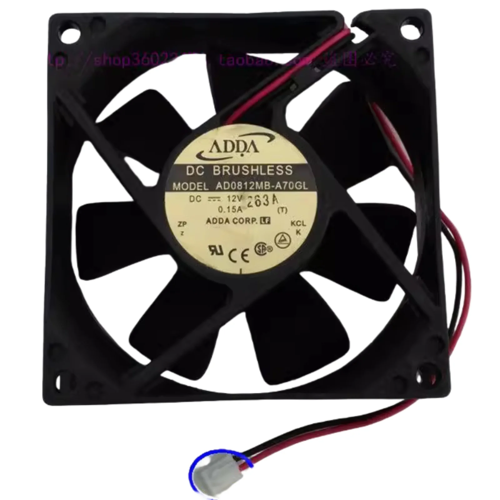

For ADDA AD0812MB-A70GL 8025 8cm 12V 0.15A Dual Ball Bearing Cooling Fan 2-Pin Low Noise High Airflow for Monitoring