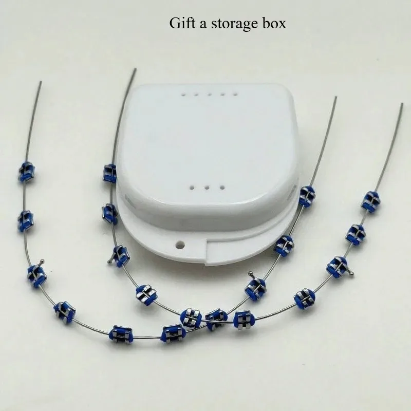 1Pair Temporary Tooth Decoration Dental Fake Braces with Metal Wires & Bracket Orthodontic Braces with Ligature Ties Dental New