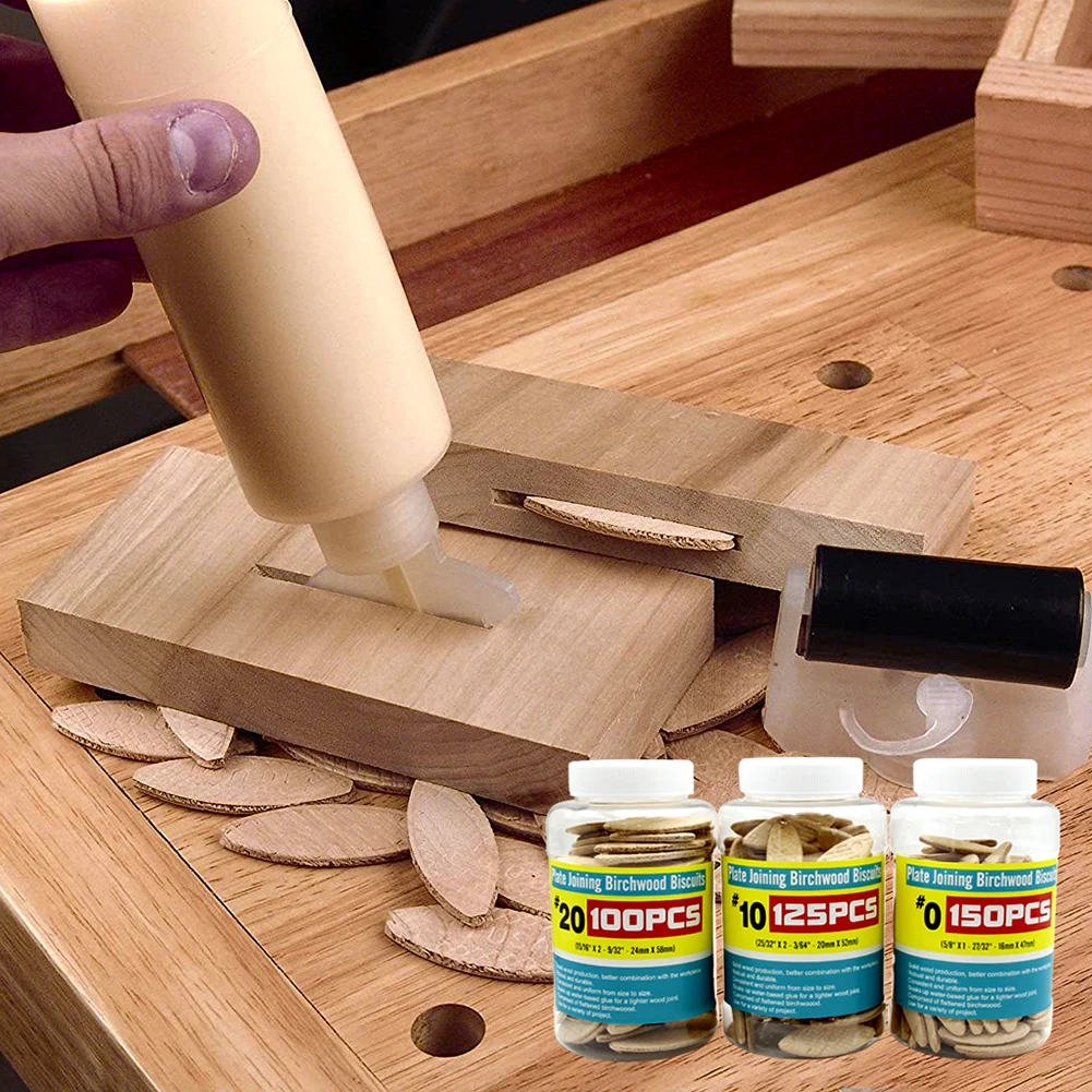 Placas de conexión de madera para máquina de espiga, accesorio para manualidades, carpintería, galletas, Joiner, 150 piezas