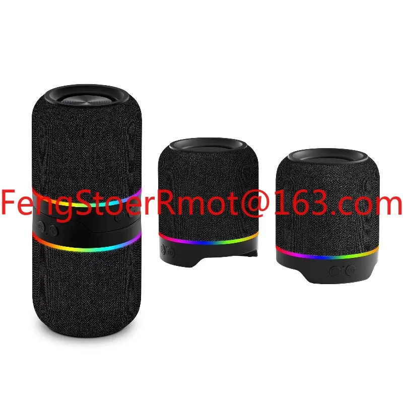 Outdoor IPX6 Waterproof 2-in-1 Split Magnetic Subwoofer TWS Mini 20W Strong Bass 3D Surround RGB Color Light Portable Speaker