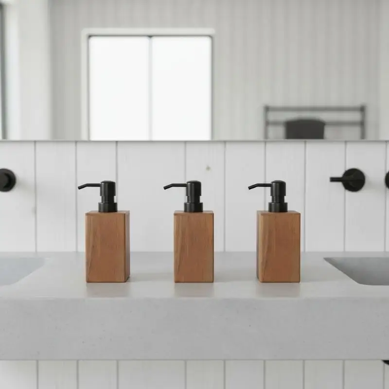 Luxury Wooden Soap Dispenser Hand & Lotion Bathroom Accessory - Ideal For Home & TravelSoap Bar Dispenser