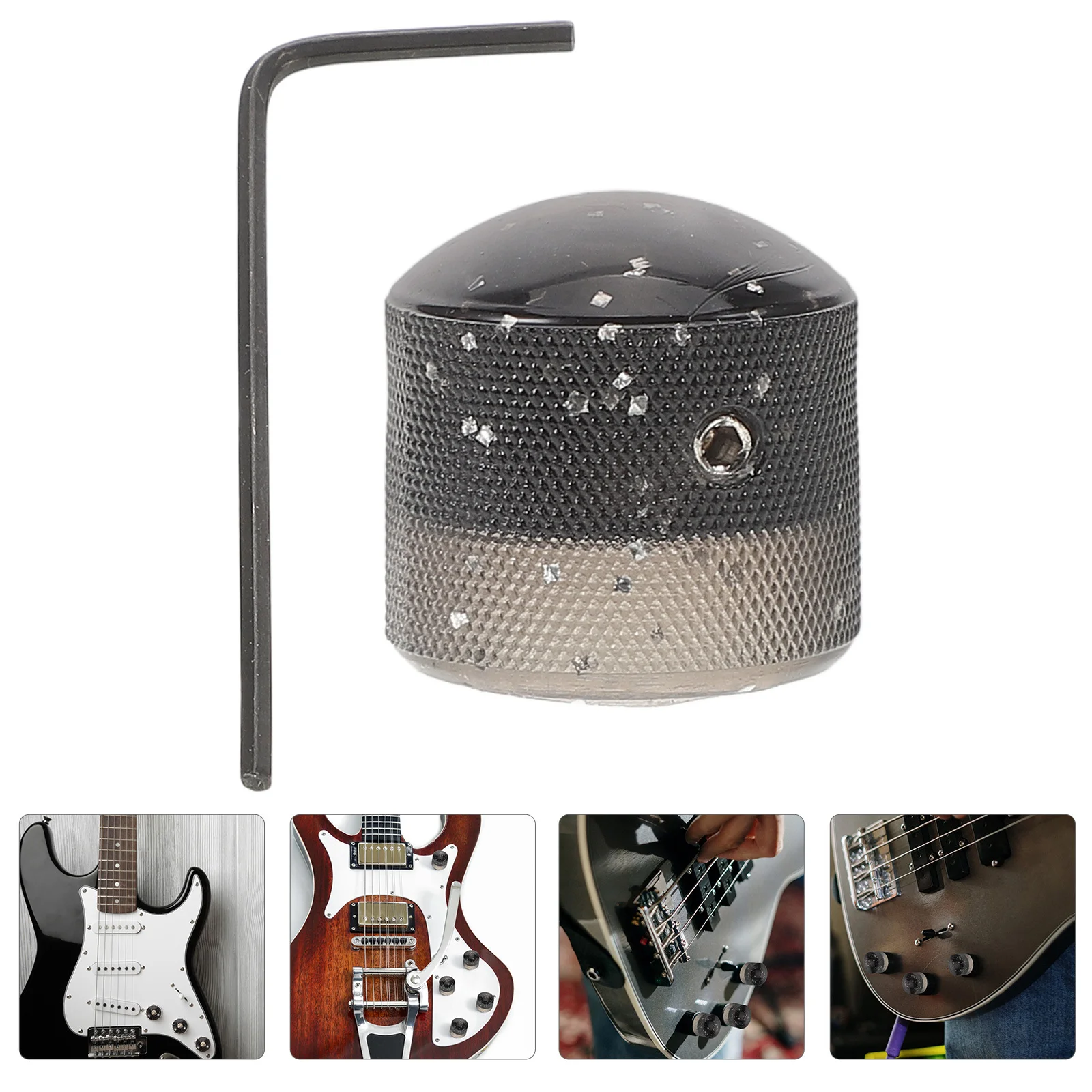 

1Set Plastic Knob for Guitars Electric Bass Volume Amplifier Tone Control Easy Replace Potentiometer Caps with Wrench Tool