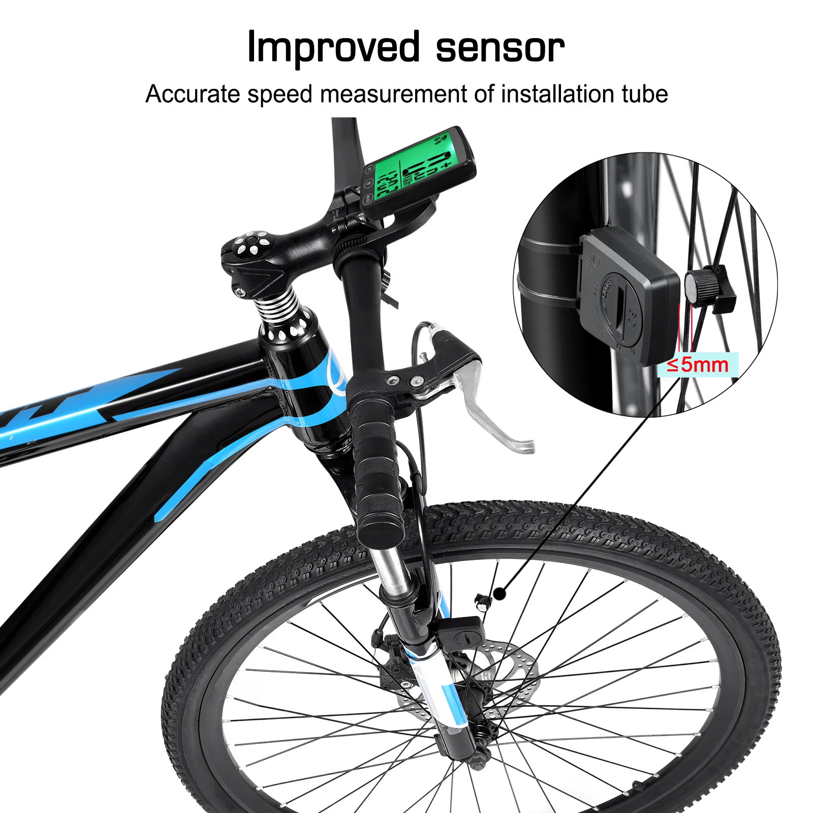 LIXADA 방수 자전거 컴퓨터(LED 백라이트 포함) 자전거 속도계 주행 거리계 칼로리 카운터 및 자전거용 온도 디스플레이